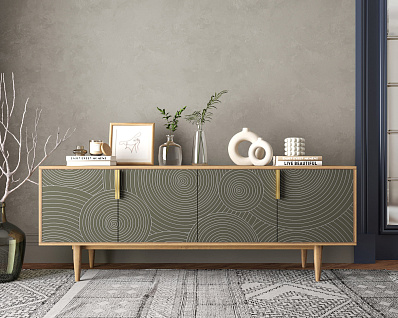 Комод под TV с четыремя дверками "Line" R21/browngrey