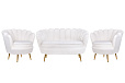 Комплект кресел и дивана ракушка Pearl Double White Boucle