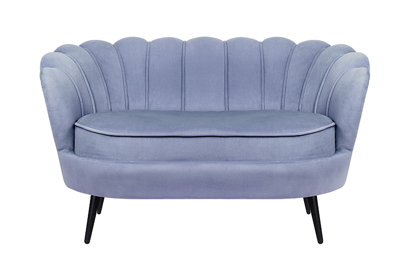 Диван ракушка Pearl Double Blue на черных ножках в Москве Диван ракушка Pearl Double Blue на черных ножках