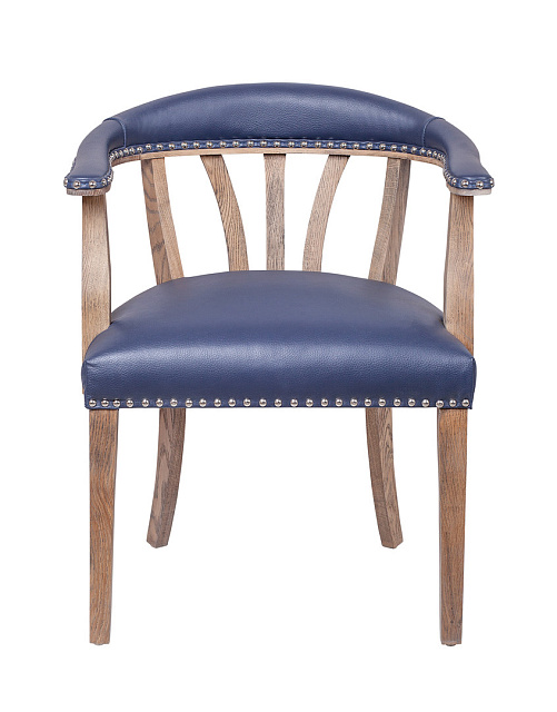 Мягкий стул с подлокотниками Tanner Blue Leather в Москве Мягкий стул с подлокотниками Tanner Blue Leather