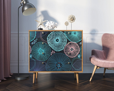 Комод "Berber" пять ящиков 32 принт арт BB36/Print_32