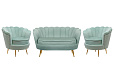 Комплект кресел и дивана ракушка Pearl Double Green