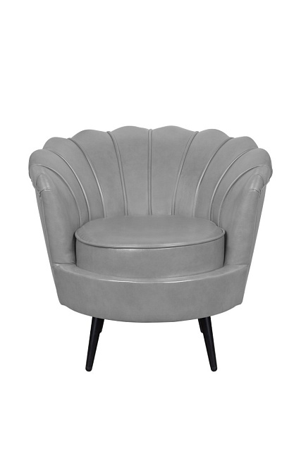 Низкое кресло ракушка Pearl Grey V2 на черных ножках в Москве Низкое кресло ракушка Pearl Grey V2 на черных ножках
