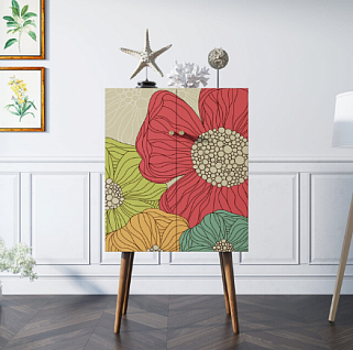 Комод на высоких ножках "Berber" 5 принт арт BB09/Print_05