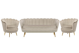 Комплект кресел и дивана ракушка Pearl Triple Taupe