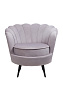 Низкое кресло ракушка Pearl Grey на черных ножках