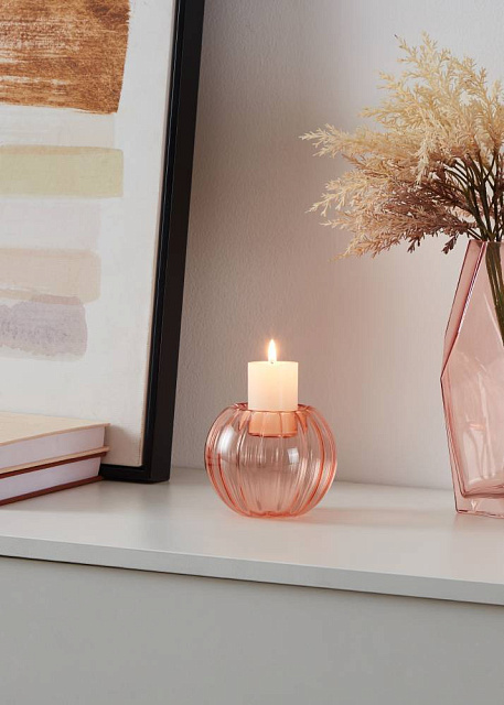 422286 Подсвечник BEZAMBY, H85, ?105, стекло, розовый в Москве 422286 Подсвечник BEZAMBY, H85, ?105, стекло, розовый