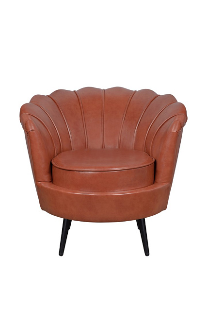 Низкое кресло ракушка Pearl Brown на черных ножках