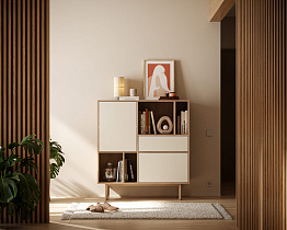 Комод с двумя дверками и ящиком "Alice" арт ALC06