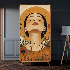 Шкаф в скандинавском стиле "Ellipse Print" с ящиками арт EL15/Art09