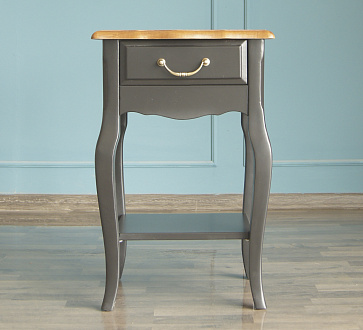 Прикроватная тумба "Леонтина (Leontina)" в черном цвете с одним ящиком