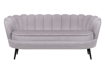 Дизайнерский диван для гостиниц Pearl Triple Grey на черных ножках