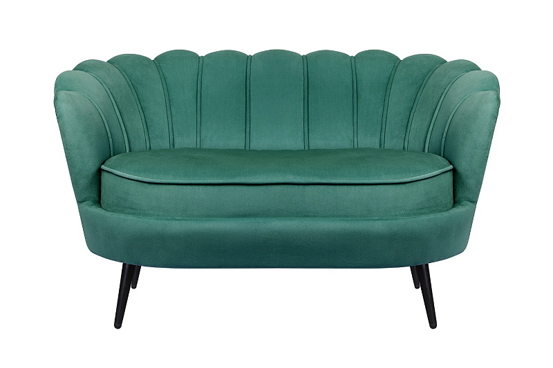 Дизайнерский диван Pearl Double Green V2 на черных ножках