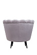 Низкое кресло ракушка Pearl Grey на черных ножках №3