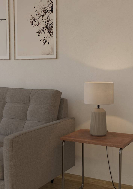 900823 Настольная лампа CAPALBIO, 1X40W (E27), H410, керамика, песочный / текстиль, белый в Москве 900823 Настольная лампа CAPALBIO, 1X40W (E27), H410, керамика, песочный / текстиль, белый