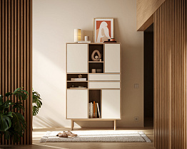 Комод высокий с дверками и ящиками "Alice" арт ALC07