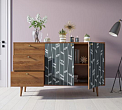 Комод "Berber" с двумя дверками и ящиками 18 принт арт BB05/Print_18 №1