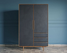Шкаф в скандинавском стиле "Bruni Black" с ящиками арт BR27Black №4