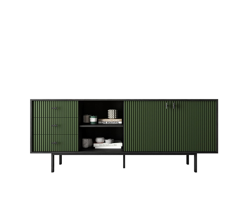 Комод с дверками и нишей "Emerson" арт EM15/green/L в Москве Комод с дверками и нишей "Emerson" арт EM15/green/L