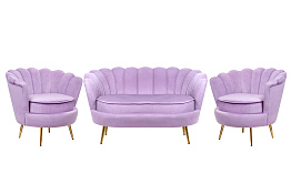 Комплект кресел и дивана ракушка Pearl Double Purple