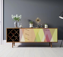 Комод "Berber" удлиненный с бутылочницей 16 принт арт BB15/Print_16