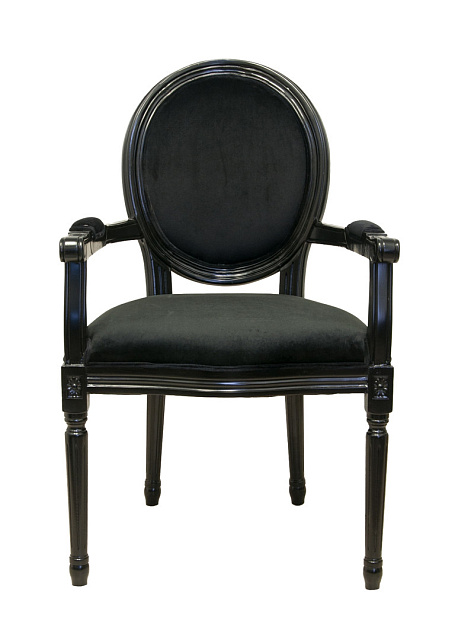Мягкий стул с подлокотниками Diella Black Velvet в Москве Мягкий стул с подлокотниками Diella Black Velvet