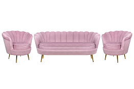 Комплект кресел и дивана ракушка Pearl Triple Pink