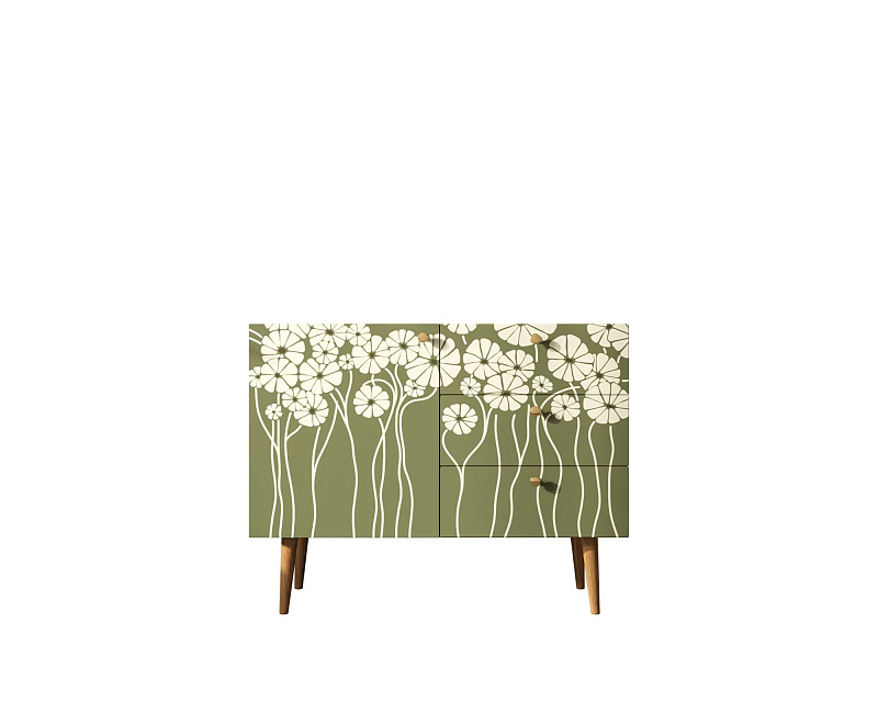 Комод "Berber" три ящика и дверка арт BB34/Print_53