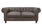Диван из коричневой кожи Chesterfield Brown Leather 2S №0