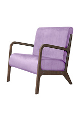 Низкое кресло с деревянными подлокотниками Mody Purple фиолетовое