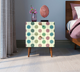 Тумбочка "Berber" с двумя ящиками 24 принт арт BB03/Print_24, разноцветная