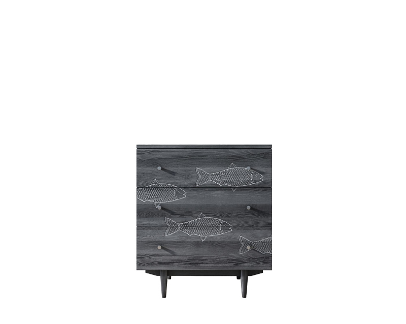 Комод "Boho" 3 ящика с рыбами арт BH02