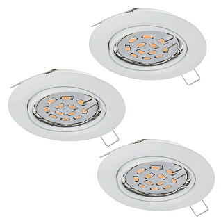 75349 Комплект светодиодных встраиваемых светильников EINBAUSPOT LED, 3x3W (GU10), 87х87, сталь, белый