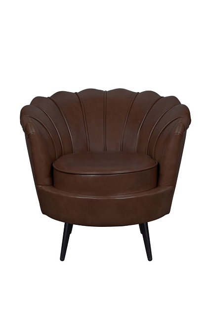 Низкое кресло ракушка Pearl Brown V2 на черных ножках