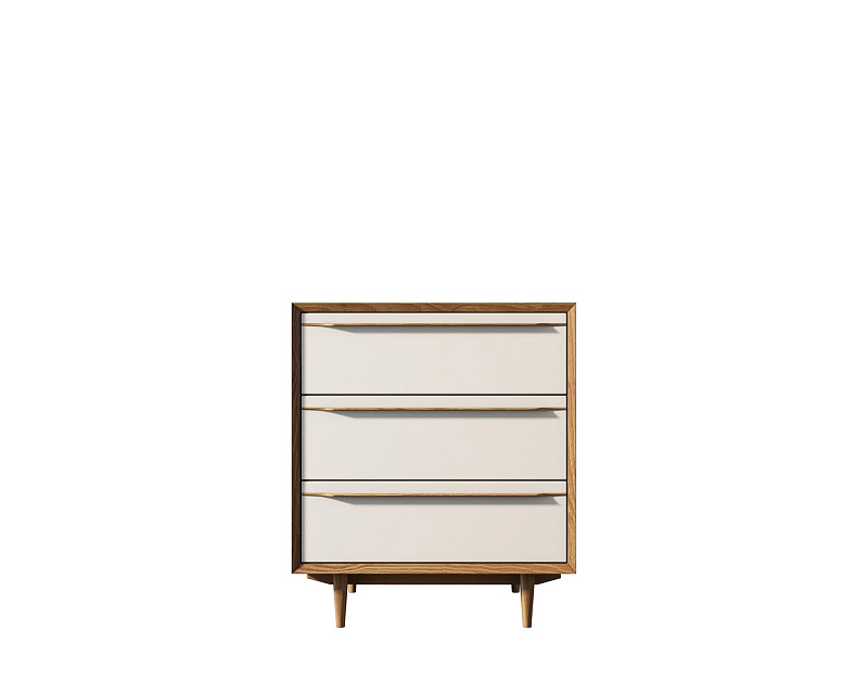 Комод в Скандинавском стиле "Bruni white" на три ящика арт BR07WH