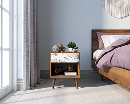 Тумбочка "Berber" с открытой полкой 31 принт арт BB33/Print_31, разноцветная