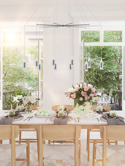 Подвесной потолочный светильник (люстра) SANTIGA светодиодный диммируемый 39327 в Москве Подвесной потолочный светильник (люстра) SANTIGA светодиодный диммируемый 39327