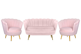 Комплект кресел и дивана ракушка Pearl Double Pink V2