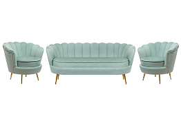 Комплект кресел и дивана ракушка Pearl Triple Green