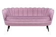 Диван ракушка Pearl Triple Pink на черных ножках
