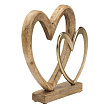 427556 Фигурка Сердца TOMAMAE, H270, алюминий, дерево манго, натуральный, золотой №0