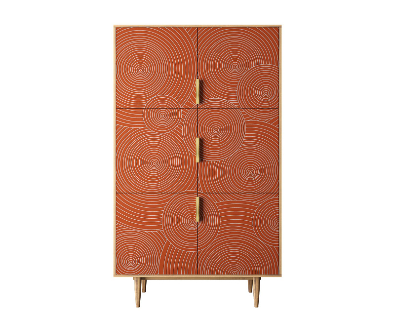 Большой комод с шестью дверками "Line" R20/red в Москве Большой комод с шестью дверками "Line" R20/red