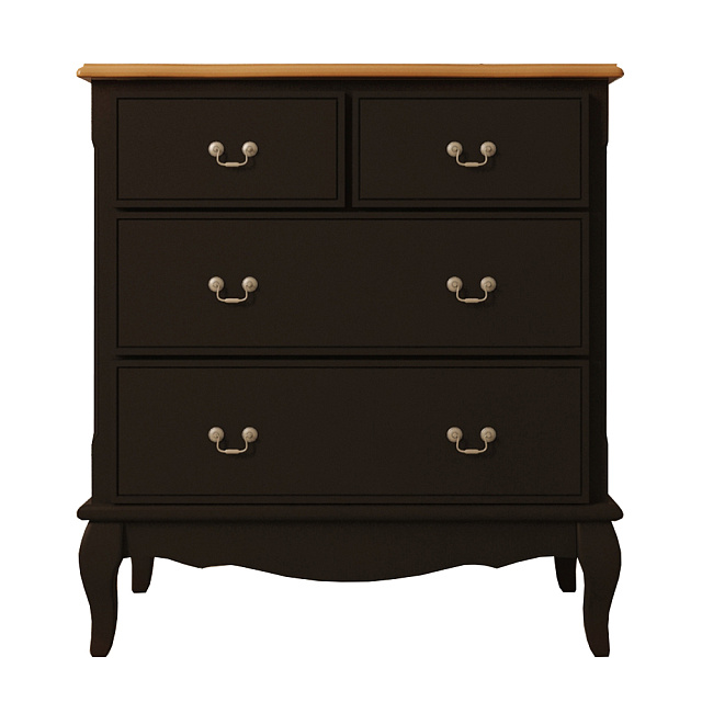 Черный комод "Leontina"  (4 ящика) арт ST9335BLK