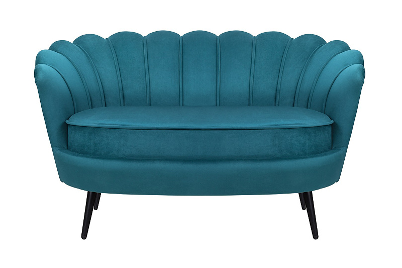 Диван ракушка Pearl Double Marine Velvet на черных ножках в Москве Диван ракушка Pearl Double Marine Velvet на черных ножках