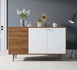 Комод "Berber" с двумя дверками и ящиками 15 принт арт BB05/Print_15