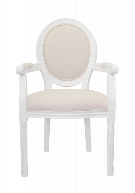 Мягкий стул с подлокотниками Volker Arm Beige and White в Москве Мягкий стул с подлокотниками Volker Arm Beige and White