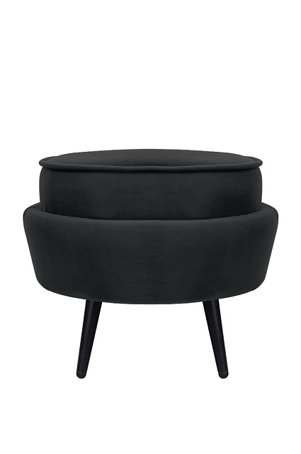 Пуф Pearl Adorn Black на черных ножках