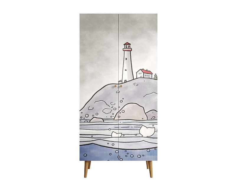 Шкаф малый двухстворчатый "Berber" принт 51 арт BB08/Print_51 в Москве Шкаф малый двухстворчатый "Berber" принт 51 арт BB08/Print_51