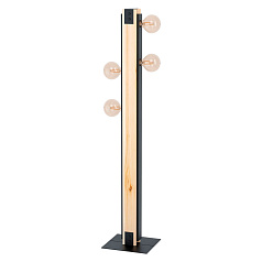 43471 Торшер LAYHAM, 4х60W (E27),основа 245х260, H1275, дерево, сталь, черный