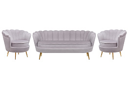 Комплект кресел и дивана ракушка Pearl Triple Grey